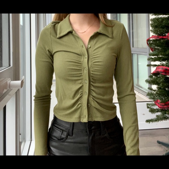 Abercrombie & Fitch green button up - Picture 1 of 2